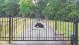 Custom horse design driveway gate